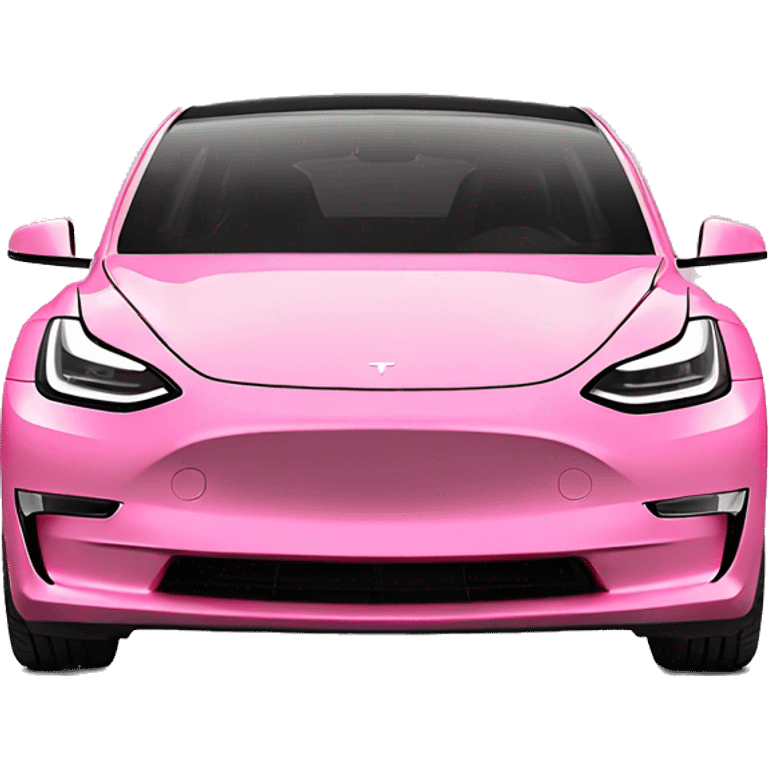 Pink Tesla model 3 back trunk emoji