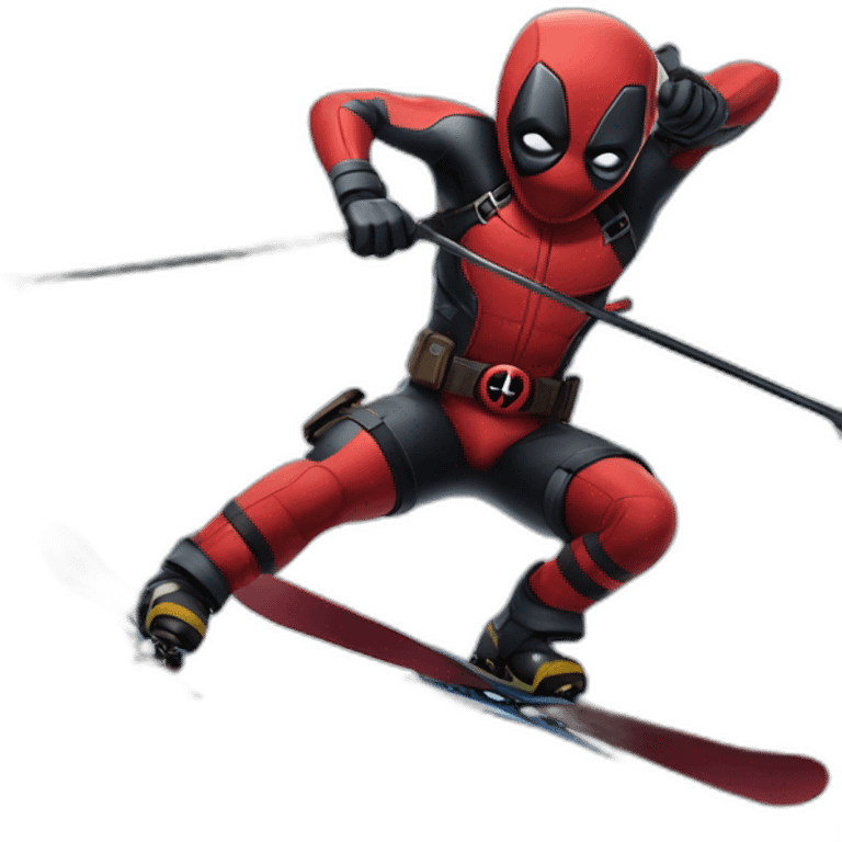 Dead pool qui fait du ski alpin emoji