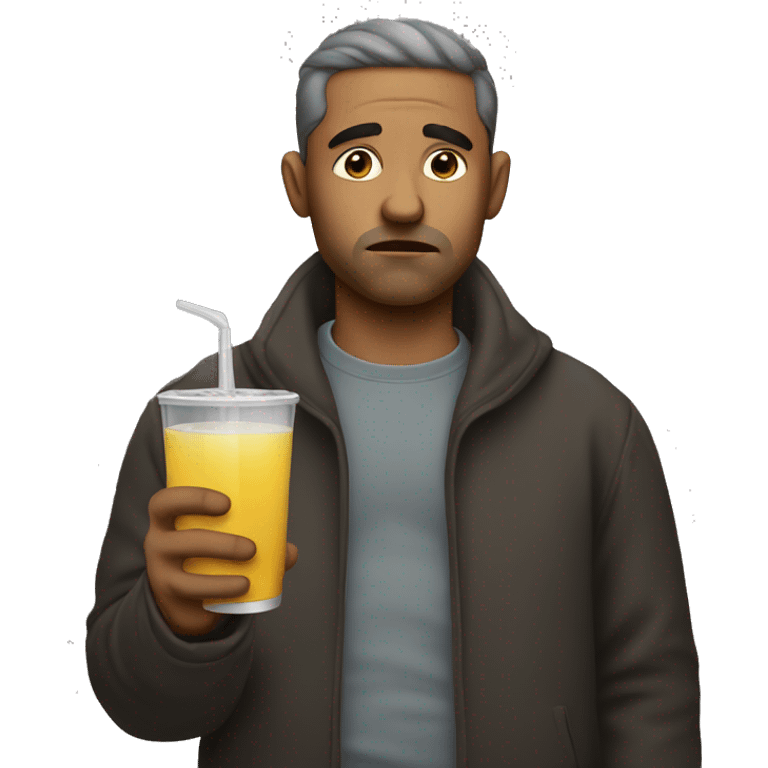 sad man with drink in hand emoji