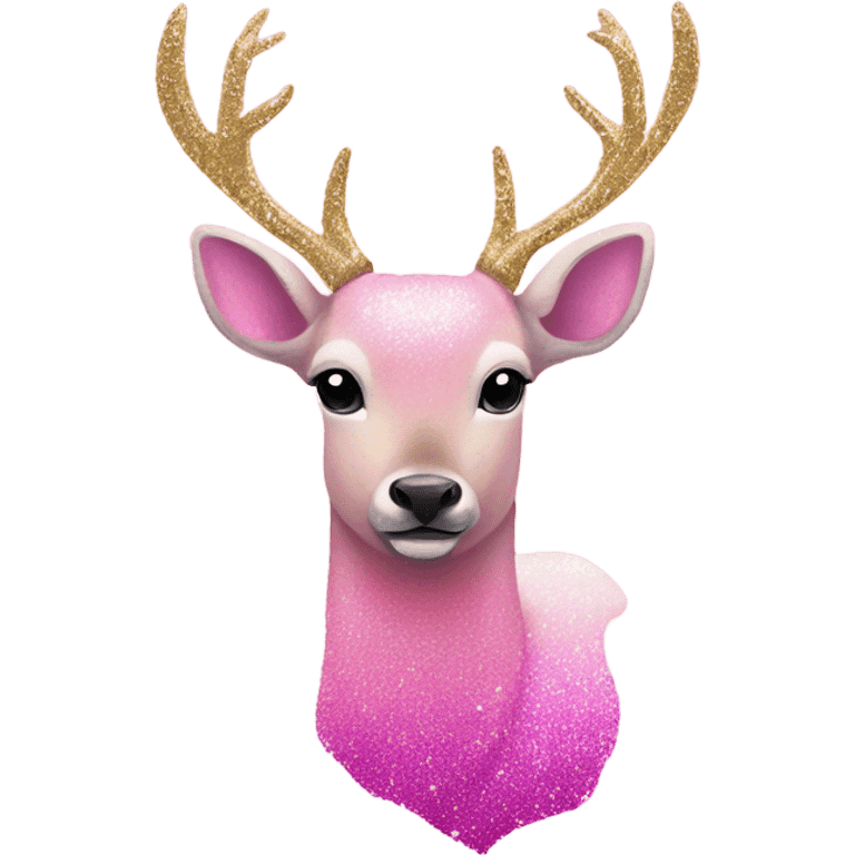 Pink ombre buck with glitter  emoji