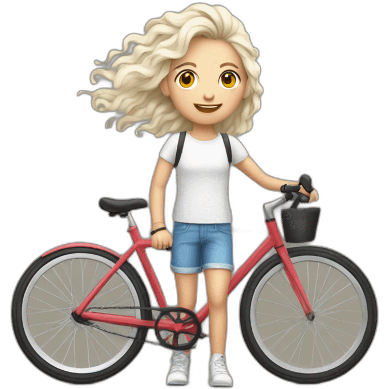 joven piel blanca pelo rubio con chivos y bicicleta emoji