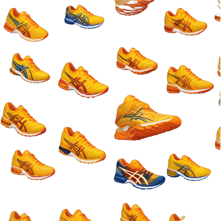 Asics Gel Kinsei 5 Yellow Orange shoe emoji