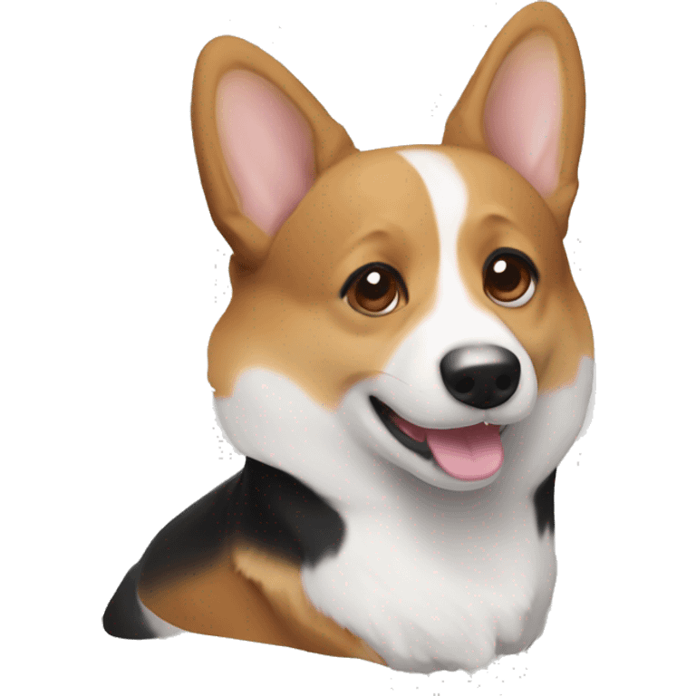 Black brown and white corgi emoji