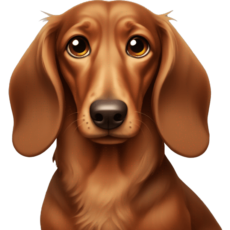 Sad brown Long-haired dachshund emoji