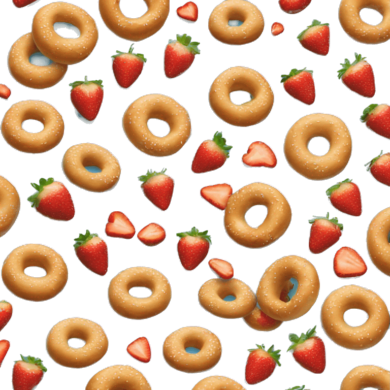 Bagel with strawberry  emoji