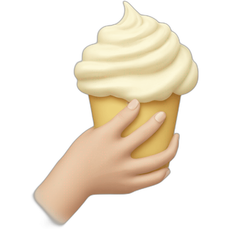 Cream and hand emoji