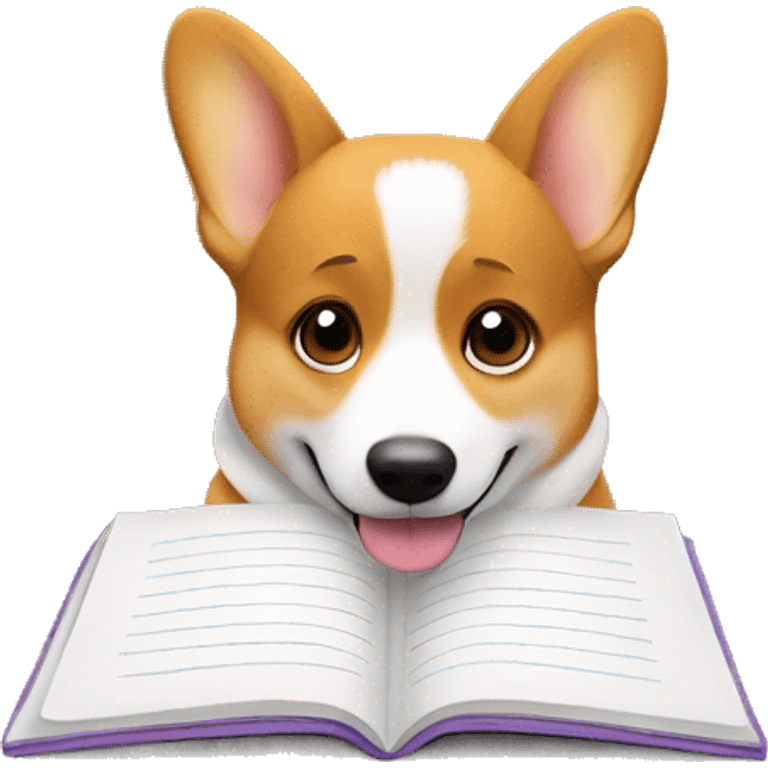 Corgi writing a script  emoji