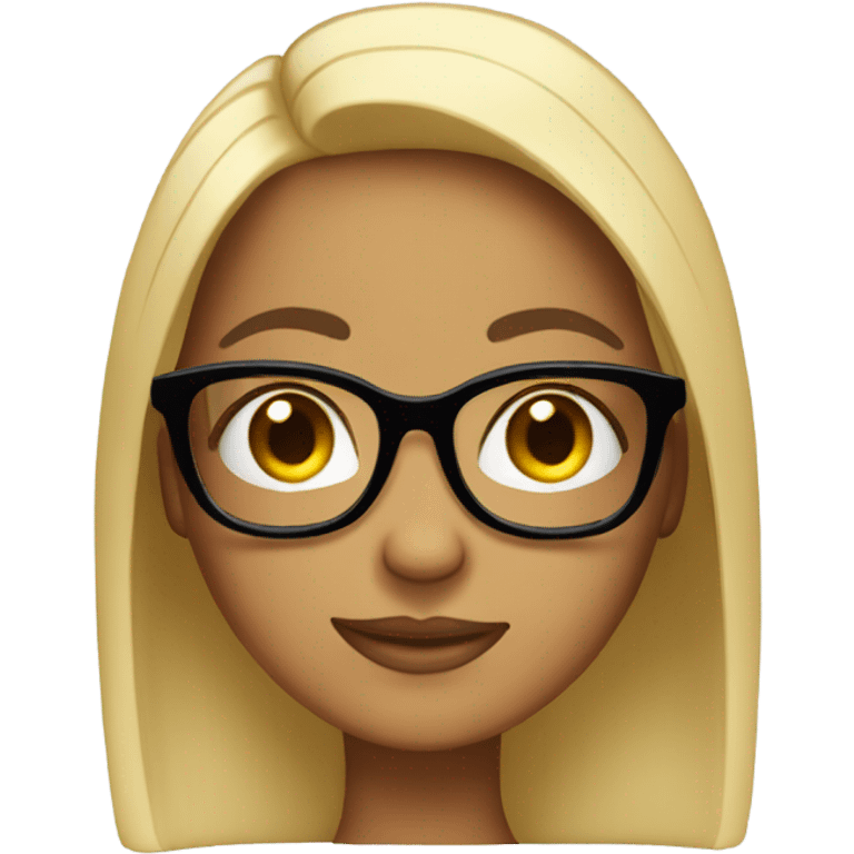 Tanned girl with glasses and straight black hair emoji