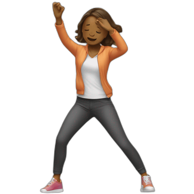 Girl doing a dab emoji