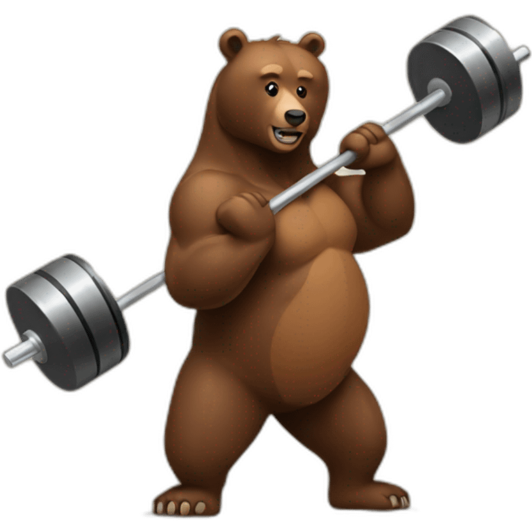 brown bear with barbell emoji