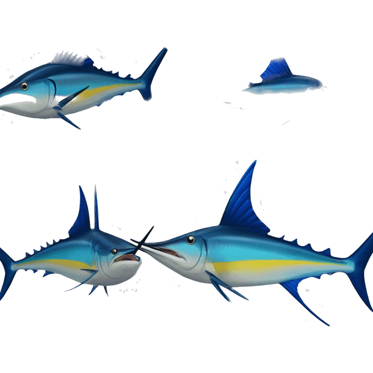 Yellow and blue point nosed marlin turning emoji