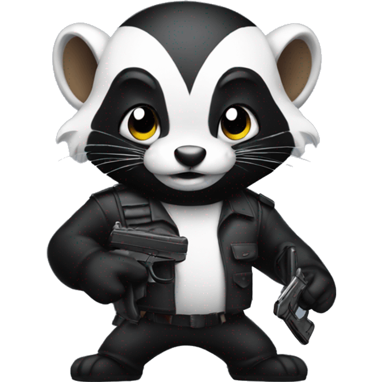 skunk with a gun emoji