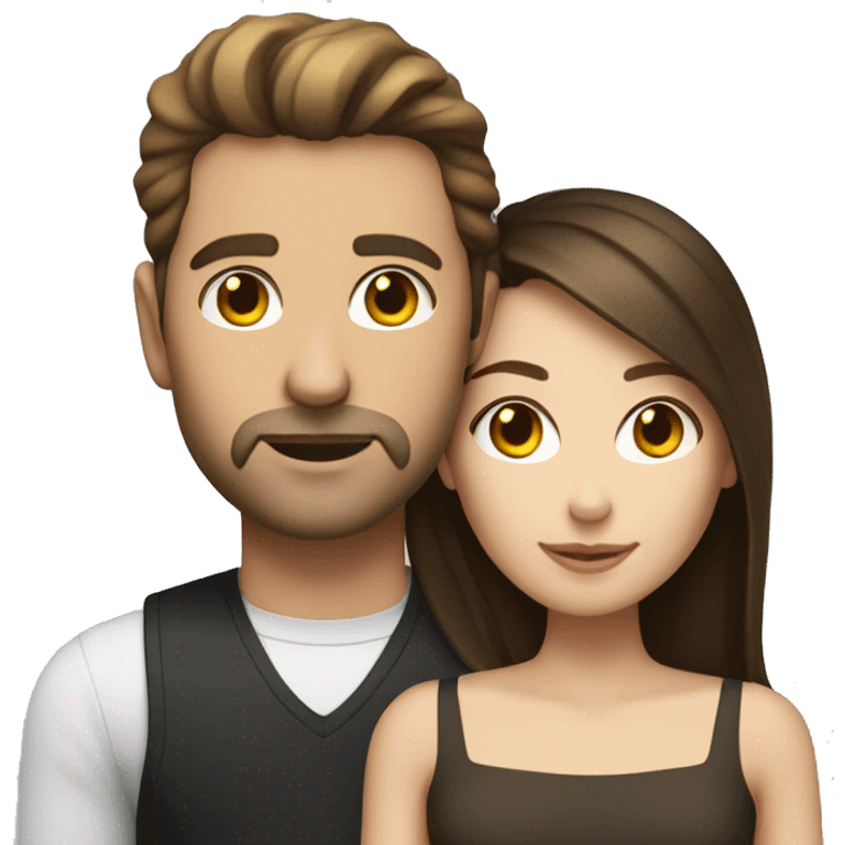 white brunette man with stubble and brunette white woman emoji