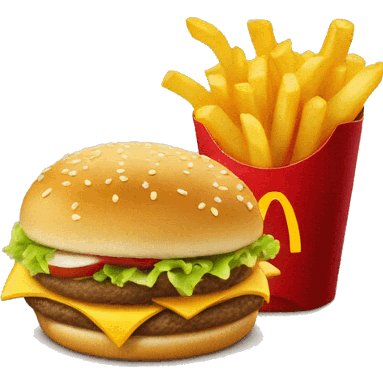 McDonald's Menu With Fries and beverage and cheeseburger emoji