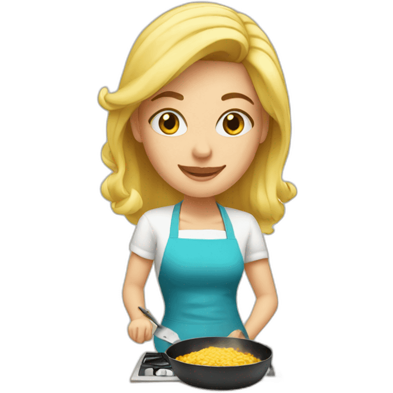 blonde woman cooking emoji