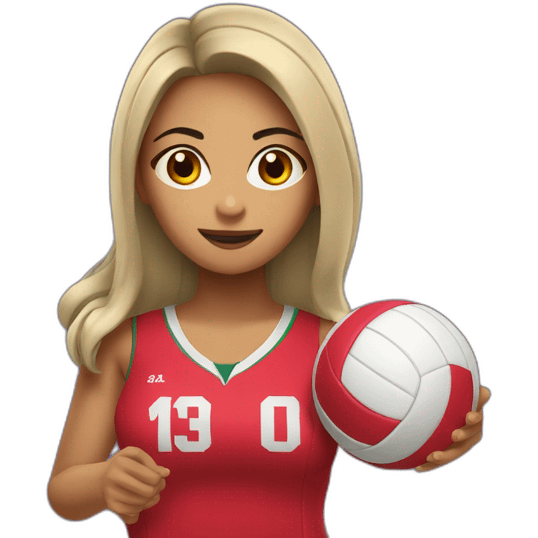 Passionate  Mexican girl volleyball player emoji