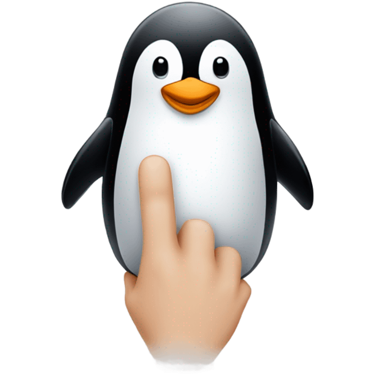 penguin with finger heart emoji