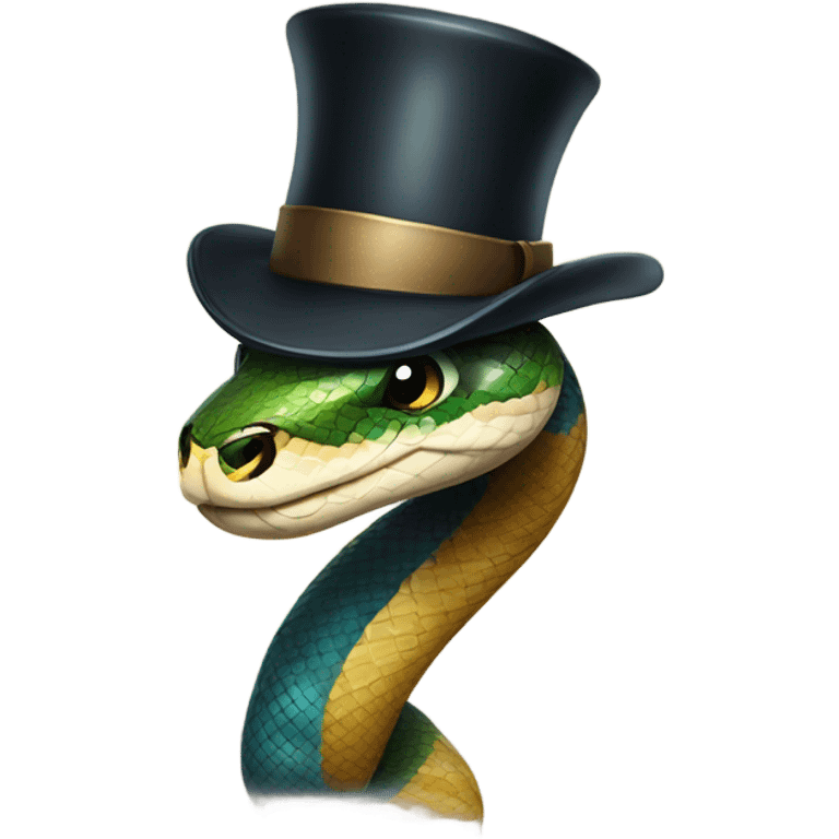 Snake with a scarf, mustache, and monocle  emoji