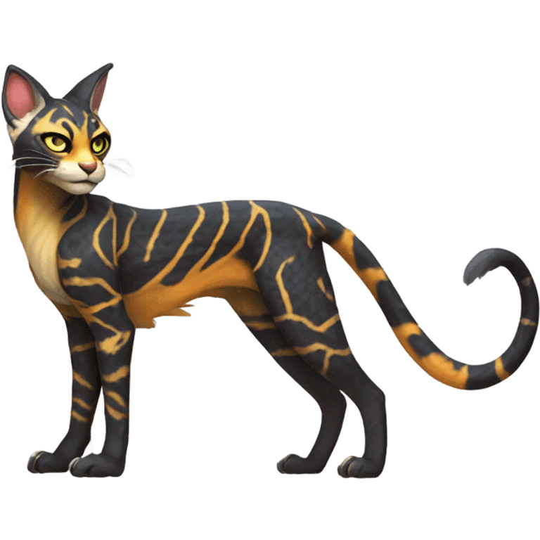 Modern Feral Rare Fantasy Vernid-Trico-species by LiLaiRa, random markings, full body emoji