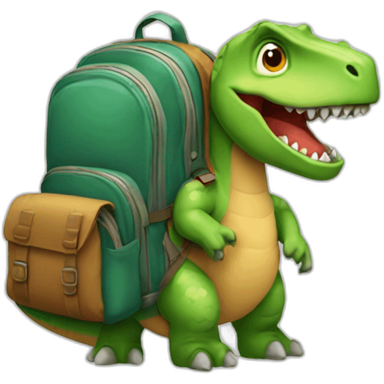 Dinosaur with a bagpack emoji