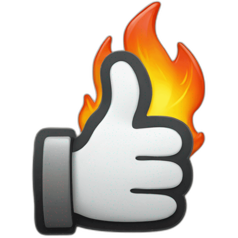 thumbs up with fire on top emoji