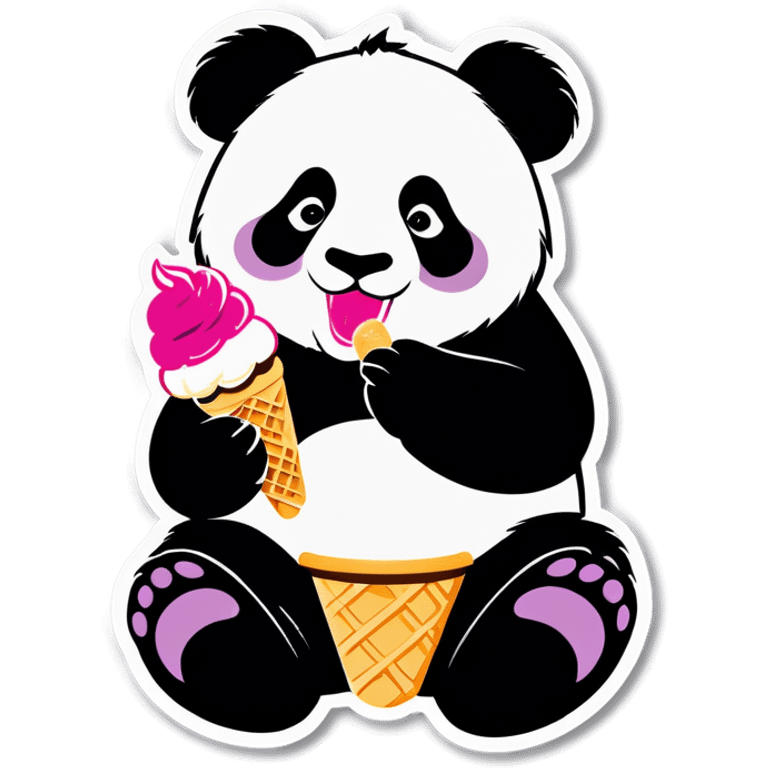 Panda eating ice cream emoji