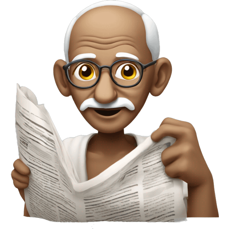 gandhiji reading news paper emoji