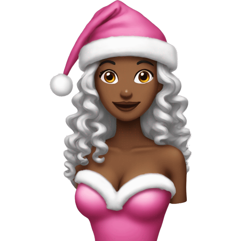 Pink coquette Christmas emoji