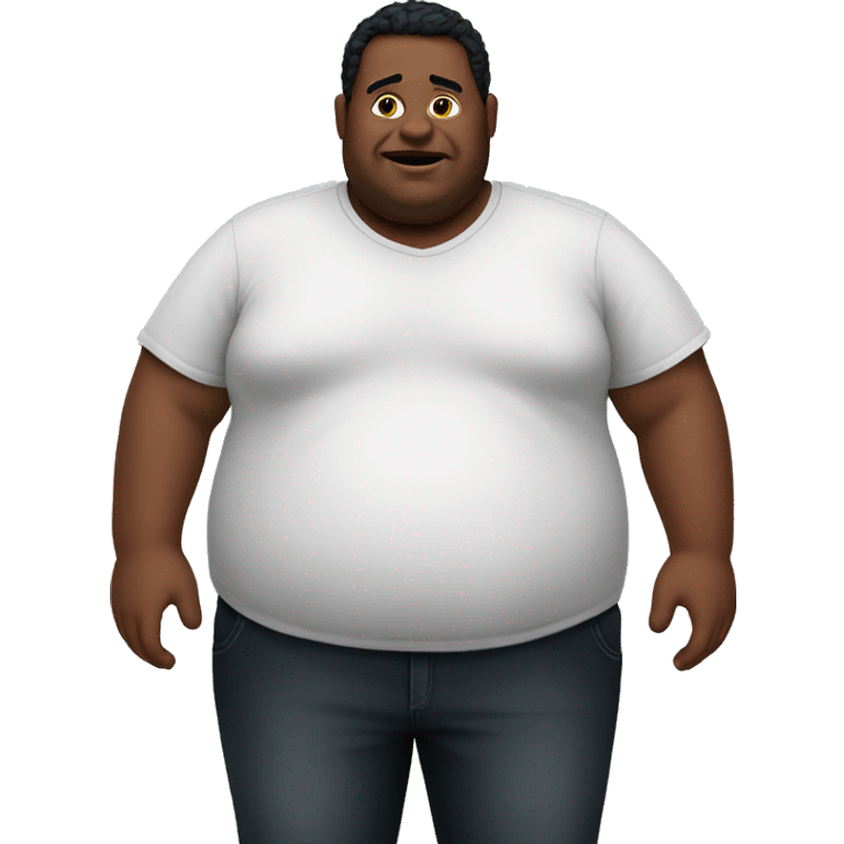 obese man black shirt emoji