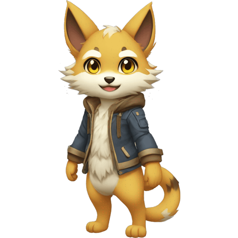 Kemono-style, Chibi, Anthro-Fur-Sona-Fakémon, Full Body emoji