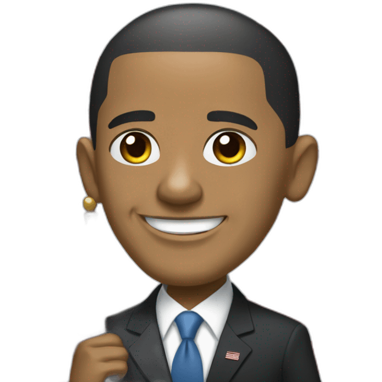 BARACK OBAMA TAKING AN American flag emoji