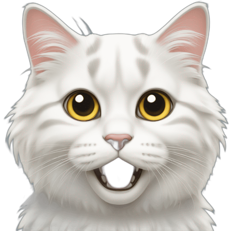 shocked 2d white Siberian cat emoji