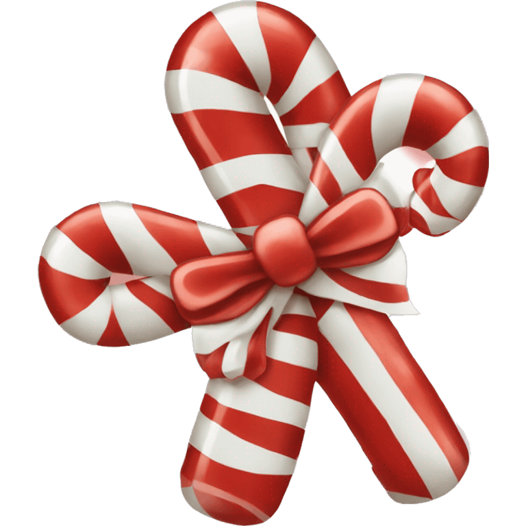 candycane with white bow emoji