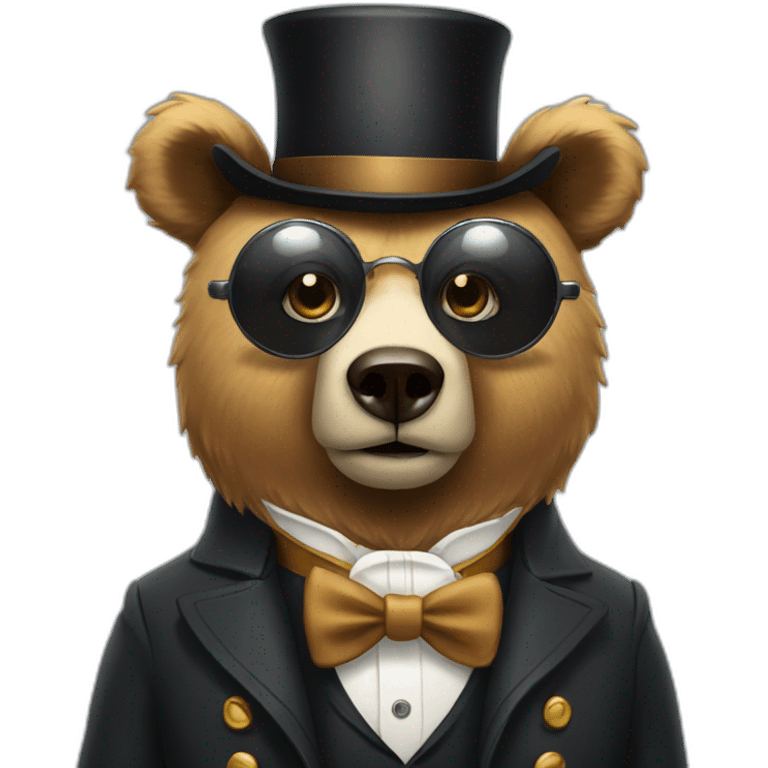 Bear wearing a monocle emoji