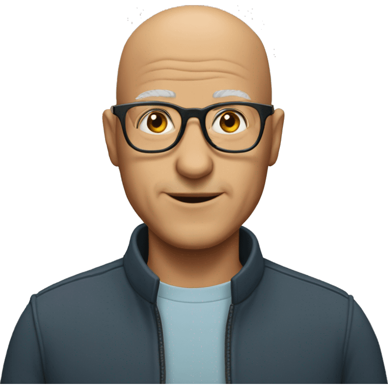 Bald 60 year old man with glasses emoji