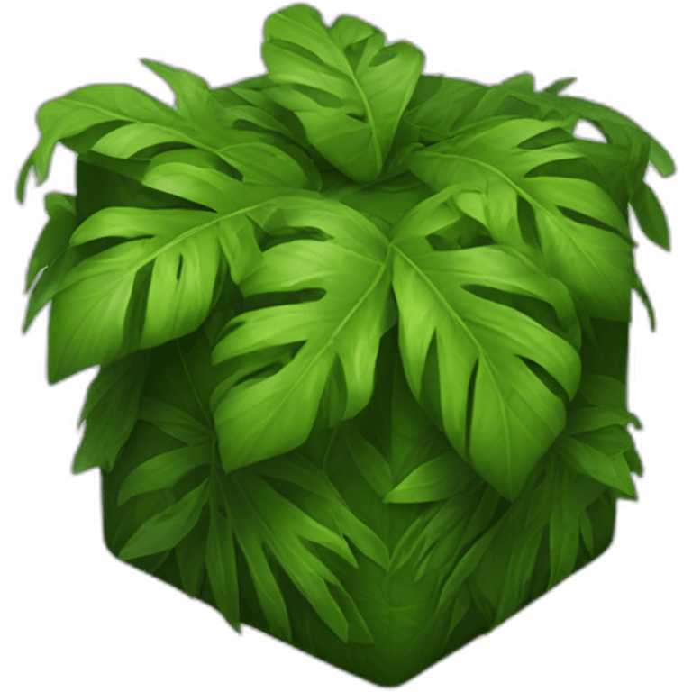 Jungle leaves cube emoji