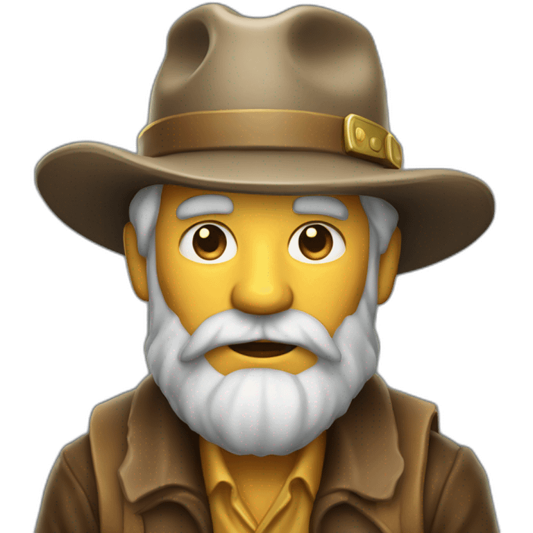 old prospector wearing a hat, holding a chunk of gold emoji