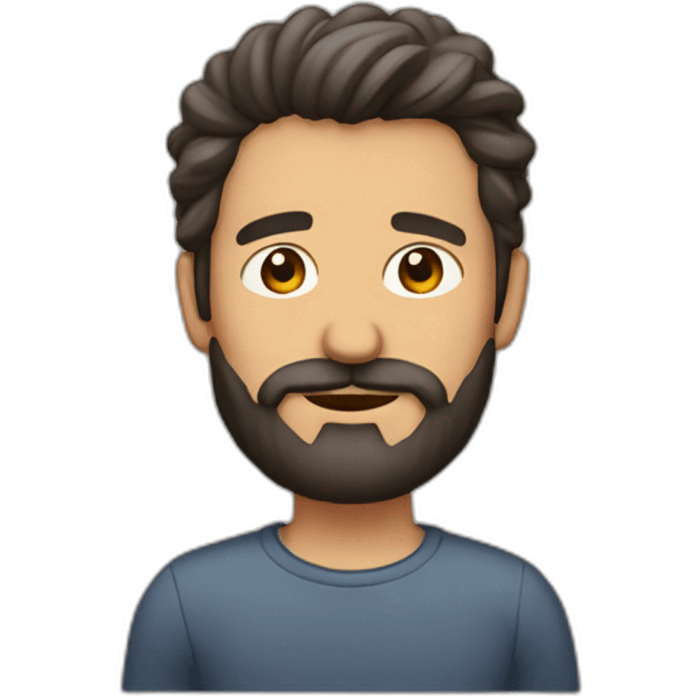 hombre 35 años crespo con barba emoji