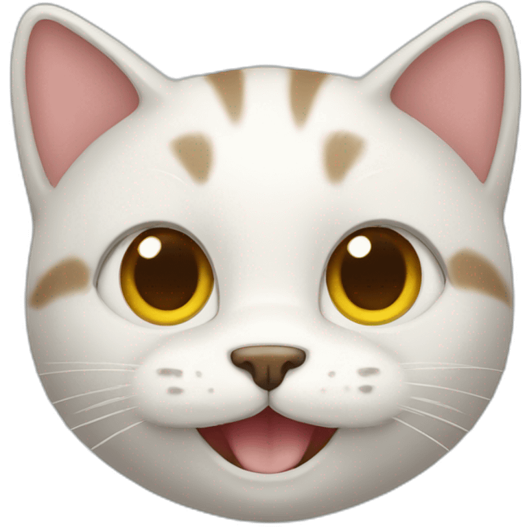 A cat With a huge smiling face emoji