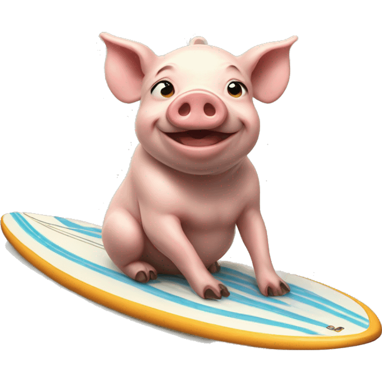 A pig on a surfboard  emoji