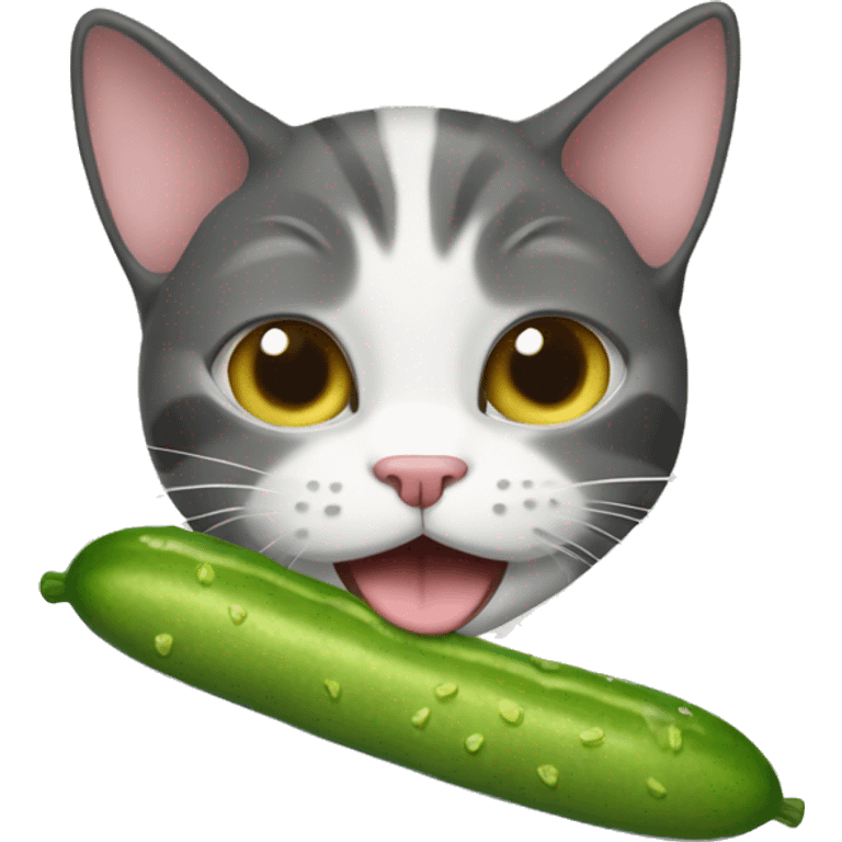 Cat with pickle emoji