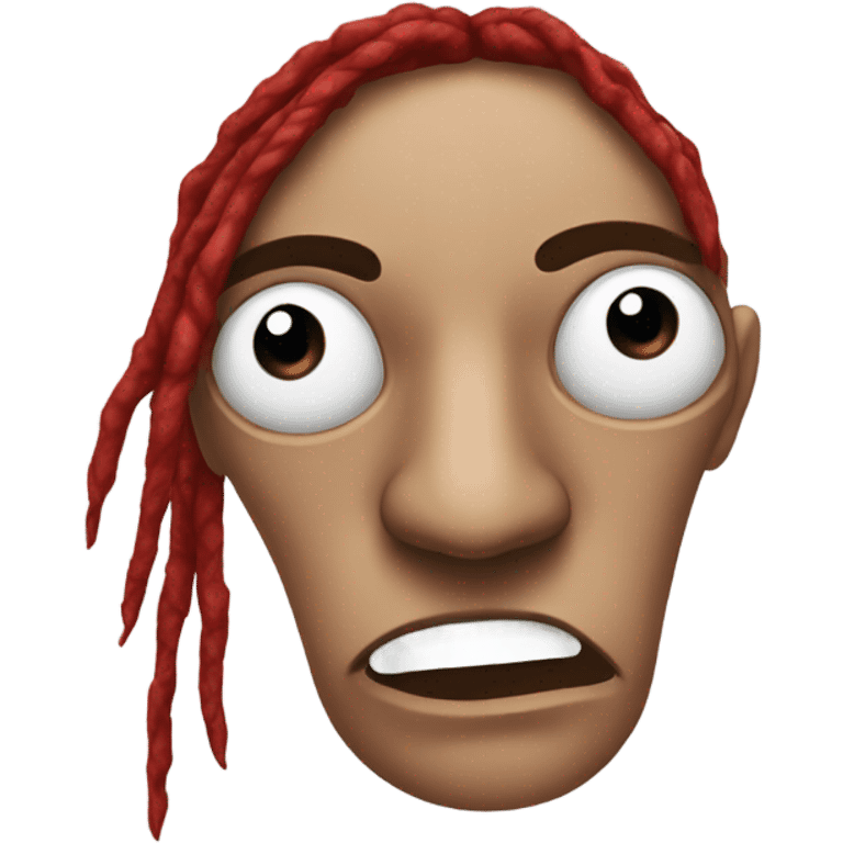 One eyed face with red dread emoji