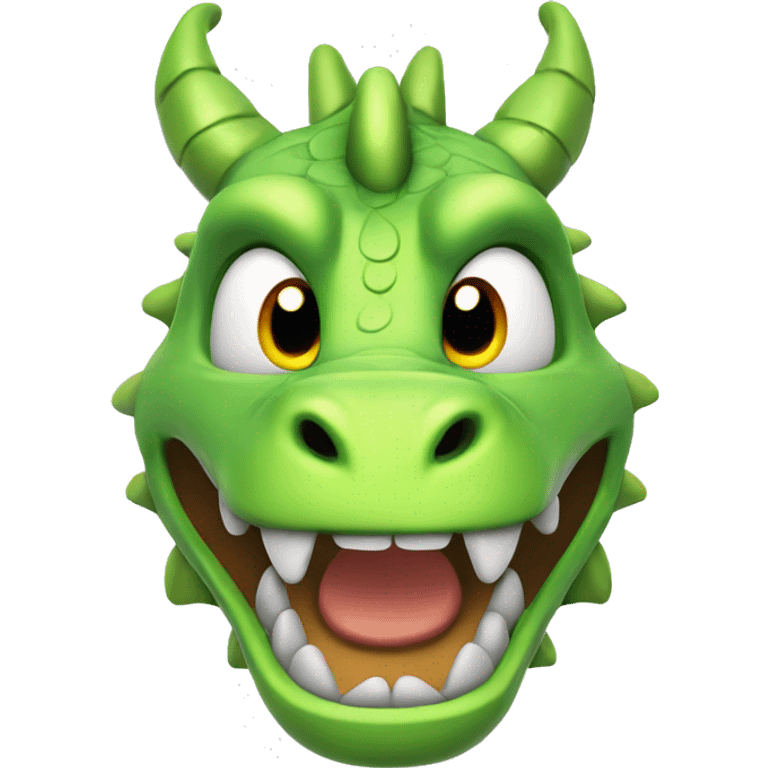 cartoon dragon looks calm and happy emoji