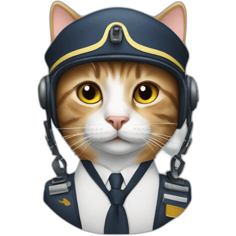 Cat in pilot emoji