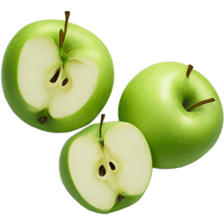 Slices green apple on a plate emoji