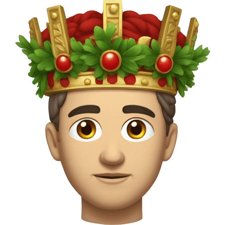 byzantine emperor Tiberius II with a wreath crown on his head emoji