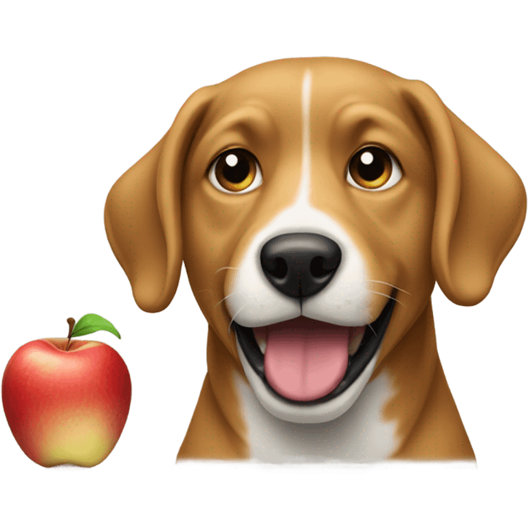 Dog eating apple emoji