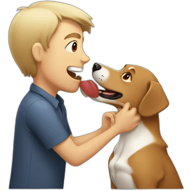 Dog biting man emoji