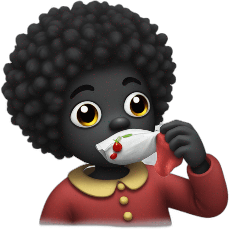 Golliwog being sick emoji