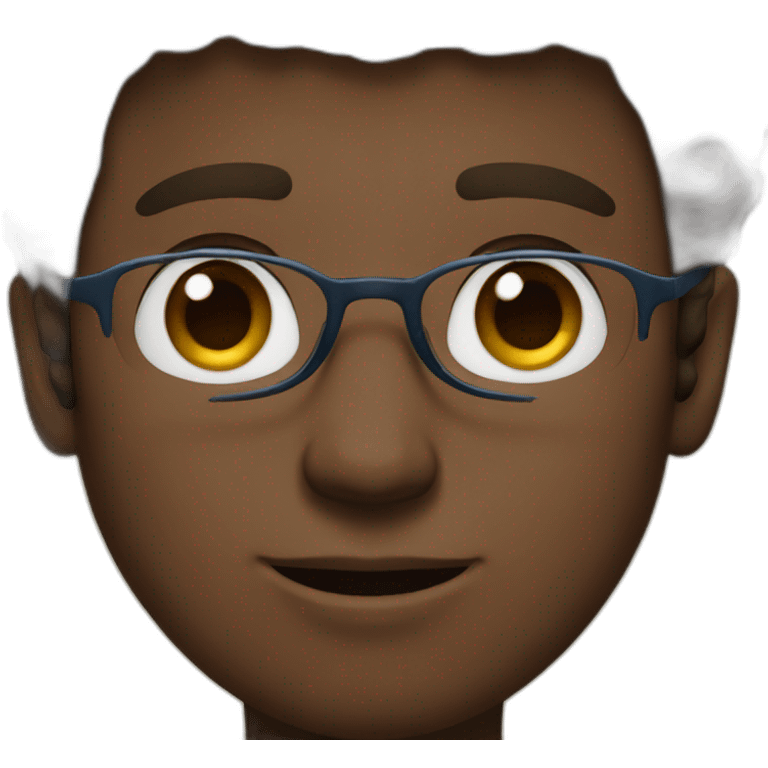 blue-eyed man with glasses and brown hair emoji